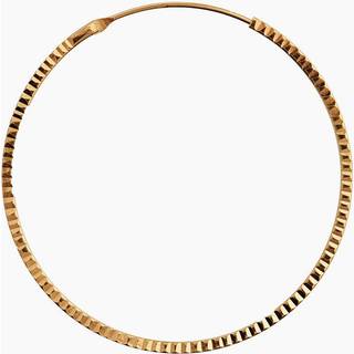 Big etoile creol earring golden, stor hoop ørering med riller forgyldt