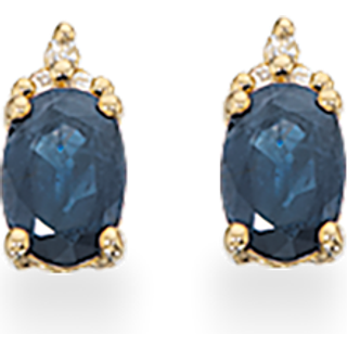 Scrouples 14 Karat Guld Ørestikker med Safir og Diamanter 0,04 Carat W/SI