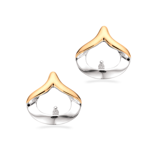 Scrouples Sterling Sølv Øreringe med 8 Karat Guld og Brillanter 0,02 Carat H/W