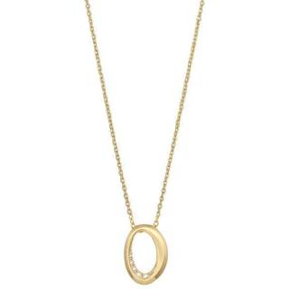Siersbøl 14kt. guldvedhæng med diamant på i alt 0.025ct W/SI inkl. forgyldt kæde