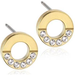 Blomdahl Brilliance Puck Hollow Split Øreringe i Titanium med Krystalsten