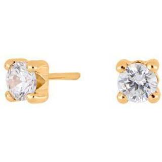 Siersbøl 14kt. guldørestikker med cubic zirkonia 4mm