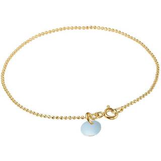 Enamel Ball Chain Icy Blue Forgyldt Sølv Armbånd