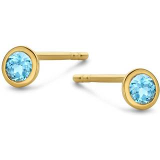 Spirit Icons Sky Ørestikker i 14 Karat Guld med Swiss Blue Topas