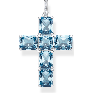 Thomas Sabo PE922-059-1 Anhänger Kreuz Aqua/Weiß