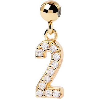 PDPAOLA Number 2 Vedhæng 18 kt. Forgyldt Sølv CH01-008-U - Dame - 925 Sterling Silver