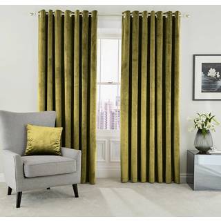 Helena Springfield Helena Springfield Olive Green Velvet Escala Curtains