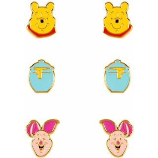 WINNIE THE POOH - 3 Pairs of Studs Earrings - Plated Brass
