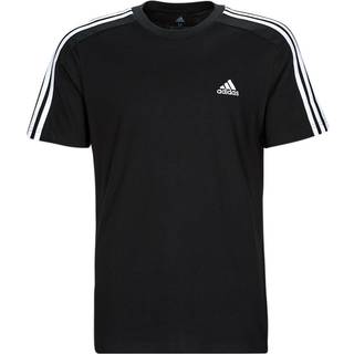 Essentials Single Jersey 3-Stripes T-shirt - Black / White