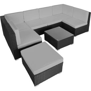 Polyrattan loungesæt Venedig - sort/grå