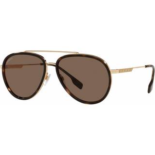 Burberry Mand BE3125 OLIVER 101773 Occhiali da sole Metal Guld Brun Pilot Normal
