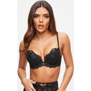 Ann Summers Ann Summers Black Plunge Icon Embroidered Bra