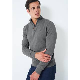 Crew Clothing Crew Clothing Company Grey Quarter Zip Knitted Jumper
