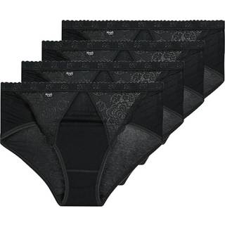 Sloggi 4-pak Chic Midi Lace Briefs - Black - 38