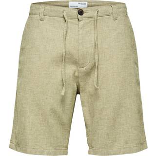 Selected Regular Brody Linen Shorts Olive Branch