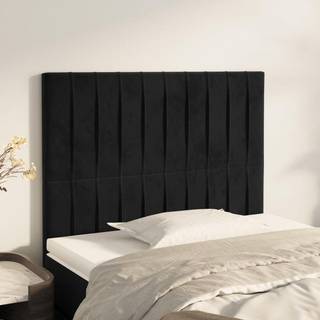 sengegavle 2 stk. 100x5x78/88 cm fløjl sort