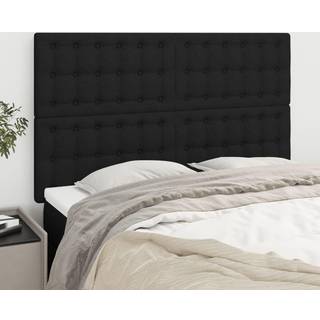 sengegavle 4 stk. 72x5x78/88 cm stof sort