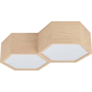 Mirlas loftlampe af træ, 2 lyskilder