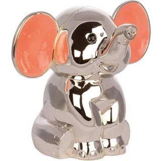 NOA Kids - Sparebøsse m. elefant m. pink ører (forkromet)