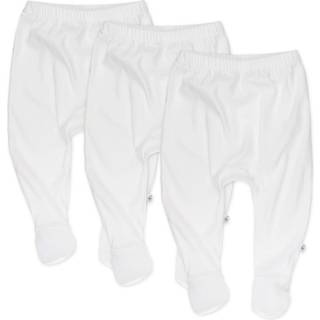 Honestbaby Unisex Baby 3-Pack Footed Roomy Fit Pull på bunden 100% Organisk bomuld til spædbarn drenge piger bukser lyse hvide 0-3 måneder os