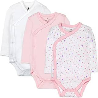 Honestbaby 3-Pack Organic Cotton Langærmet side-snap Kimono Bodysuits Love Dot 6-9 måneder