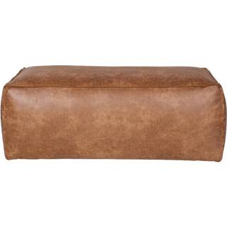 Puf WOOOD Rodeo - cognac ecoleather 70% læder, genanvendt læder, fodskammel/ekstra siddeplads.