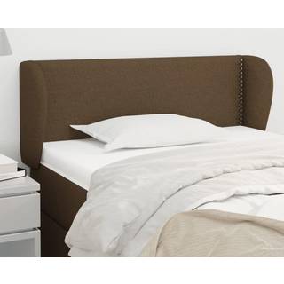 Sengegavl Med Kanter Stof Mørkebrun - 103 x 23 x 78/88 cm