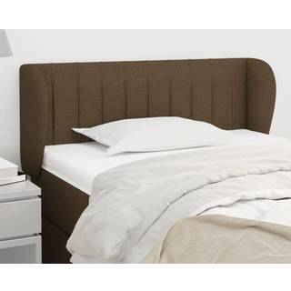 Sengegavl Med Kanter Stof - Mørkebrun / 103 x 23 x 78/88 cm