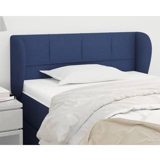 Sengegavl Med Kanter Stof - Blå / 103 x 23 x 78/88 cm