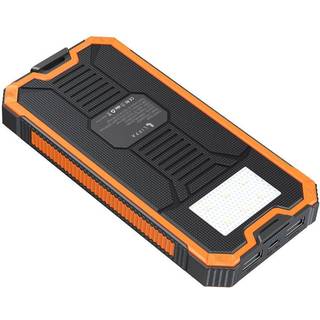 Lippa Solcelle PowerBank 10.000 mAh 10.5W 2 x USB-A - Sort / Orange