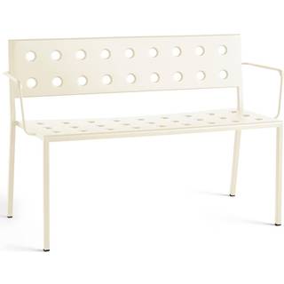 HAY - Balcony Dining Bench w. arm / Chalk Beige - Havebænke - Ronan & Erwan Bouroullec - Beige - Metal