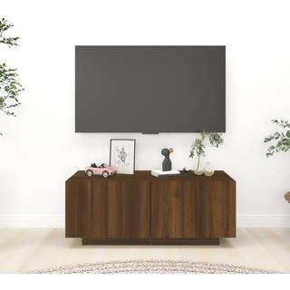 tv-bord 100x35x40 cm konstrueret træ brun egetræsfarve