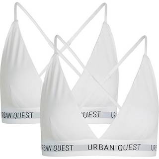 Urban Quest 2-Pack Bamboo Triangle BH, hvid, Størrelse: S, Dame