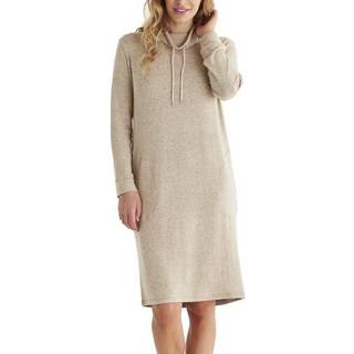 Damella Knitted Long Sleeve Lounge Dress - Beige - X-Large