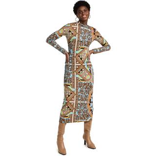 Tory Burch Printed mockneck midi dress - multicoloured - XXXS