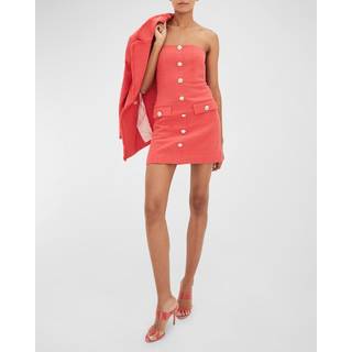 Veronica Beard Aster cotton-blend tweed minidress - red - L
