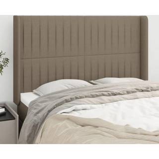 Sengegavl Med Kanter 83X16X78/128 Cm Stof - Gråbrun / 147 x 16 x 118/128 cm