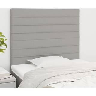 Sengegavle 80X5X78/88 Cm Stof Lysegrå - Høj / 80 cm