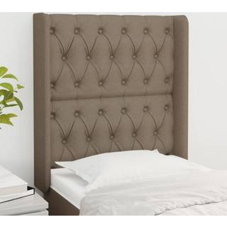 Sengegavl Med Kanter 83X16X78/128 Cm Stof Gråbrun - 83 x 16 x 118/128 cm