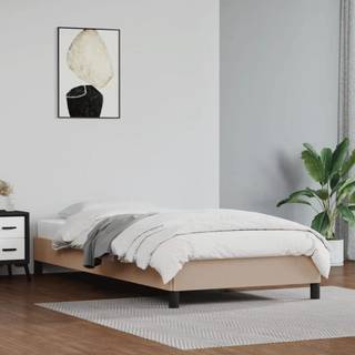 sengeramme 80x200 cm kunstlæder cappuccinofarvet