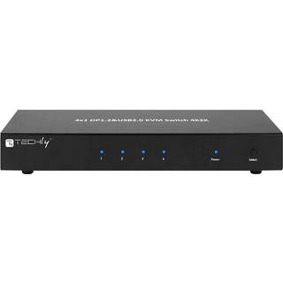 IC INTRACOM techly 4 Port DisplayPort 1.2 KVM Switch with Hub and audio
