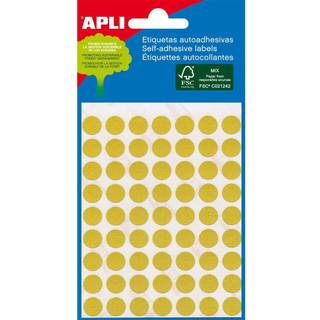 Apli etiketter Ø8mm gul 288stk