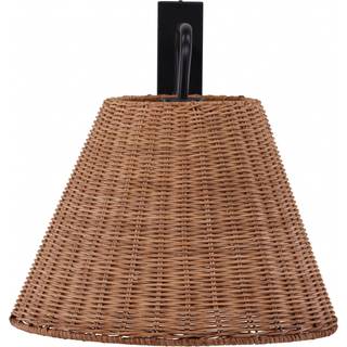 VIND Stala væglampe Sort/naturlig rattan