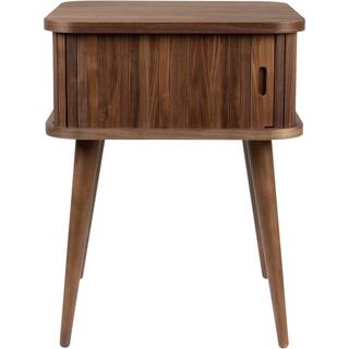 Træ-natbord Barbier med skydedør og rillet front