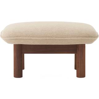 Audo Brasilia Ottoman Beige (Boucle 02) Walnut