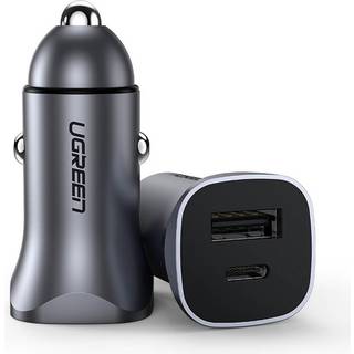 Ugreen biloplader, USB-C & USB-A, 30W, PD