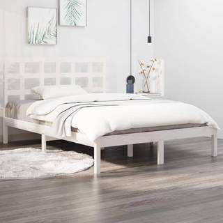 sengeramme 200x200 cm massivt træ hvid