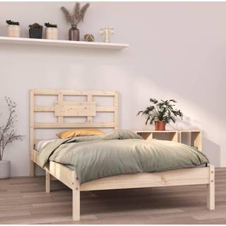 Sengeramme Massivt Træ - Naturfarvet / 90 x 190 cm