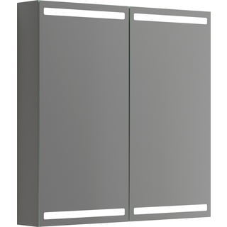 Scanbad Luna Level Spejlskab 80x80 cm m/2 låger - grå mat