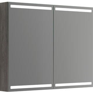 Scanbad Luna Level Spejlskab 80x100 cm m/2 låger - askegrå